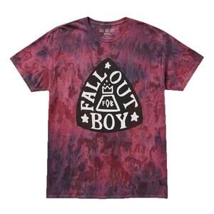 Vintage Y2K Fall Out Boy Manhead T-shirt Size Large Tee Band Purple Tie Dye